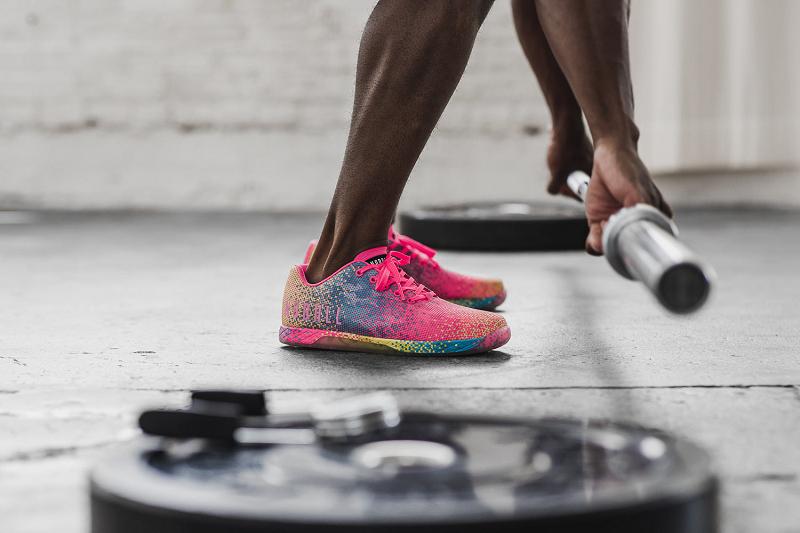 Nobull Neon Pink Glitch Men's Trainers Pink | USA Q1375M
